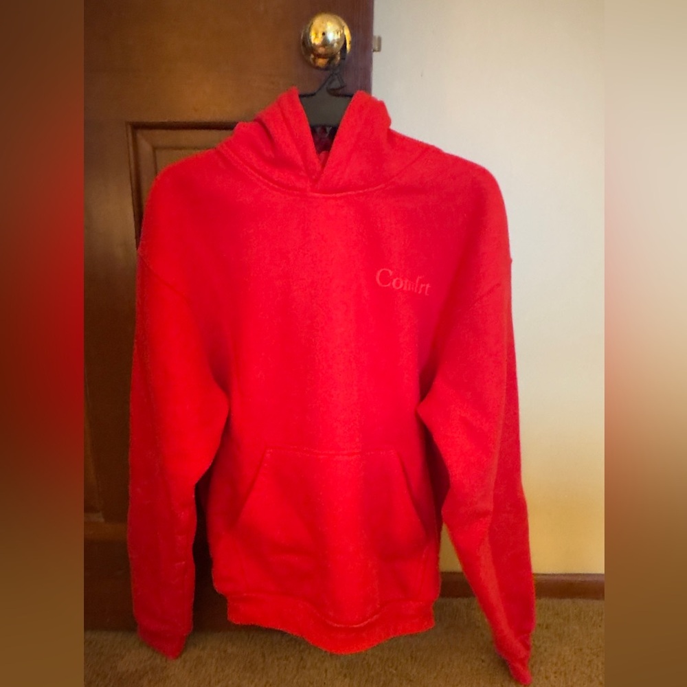 Comfrt Minimalist HOODIE Size S Bright Red Oversized Crimson